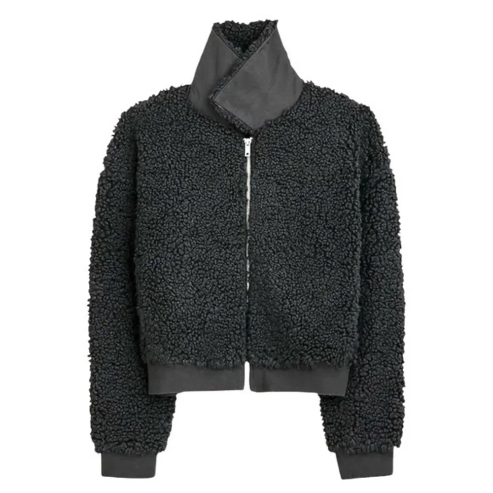 J.Crew Teddy Sherpa Bomber Short Jacket Black Medium NWT